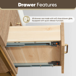 Alistair Vanity, North American Oak With Countertop, 42", With Mirror