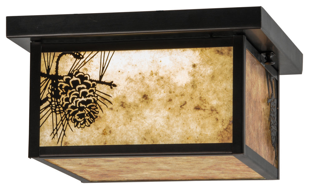 12Sq Hyde Park Winter Pine LED Flushmount