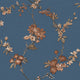 Geometric Textured Wallpaper With Petals, Brown Blue Copper, Sample