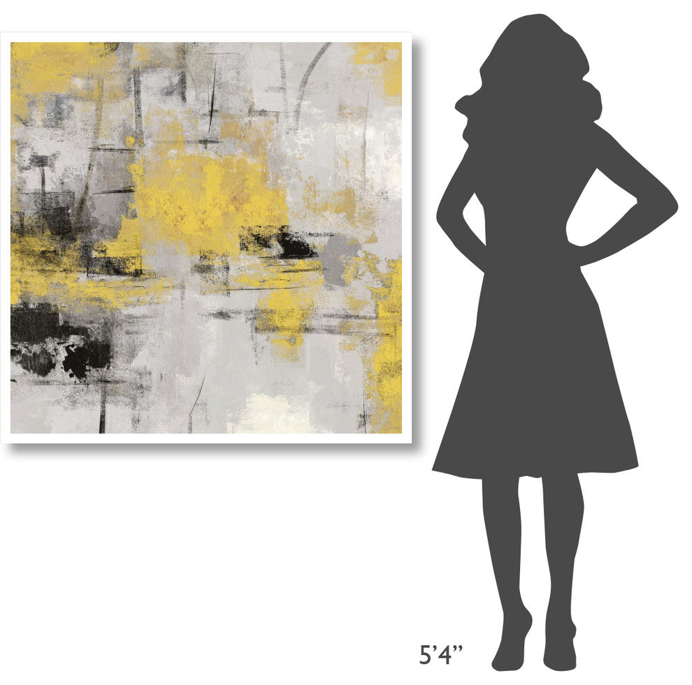 "Stone Gardens III Yellow" Digital Paper Print by Silvia Vassileva, 42"x42"