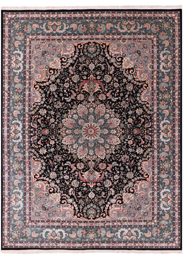 Persian Tabriz Handmade Wool & Silk Rug 8' 9" X 11' 8" - Q13748
