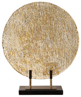 Elegant Bronze Gold Modern Art Glass Charger Stand | Flat Plate Disc Metallic