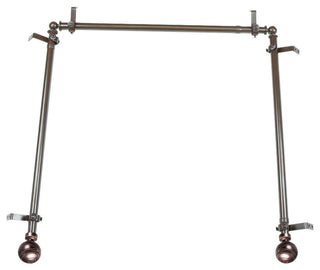 Andre Multi Angle Ceiling Rod 66-120 inch, Cocoa, Three Sided