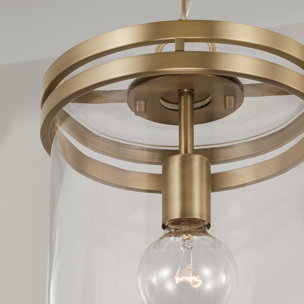 Capital Lighting 348711 Fuller 10"W Mini Pendant - Aged Brass