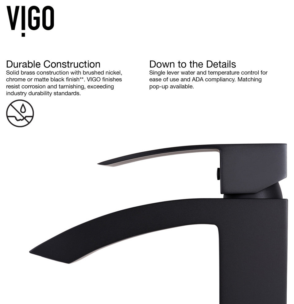 VIGO Turquoise Water Glass Vessel Sink and Duris Faucet Set, Matte Black