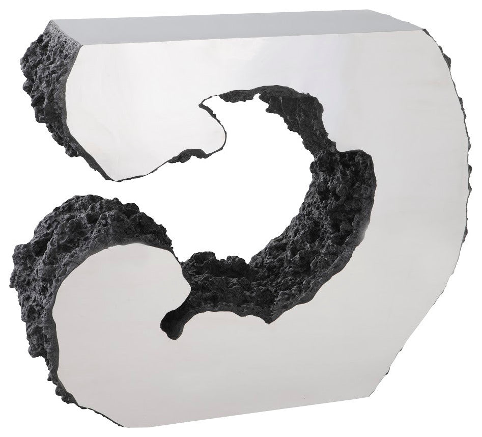 Lava Console Table, Stainless Steel