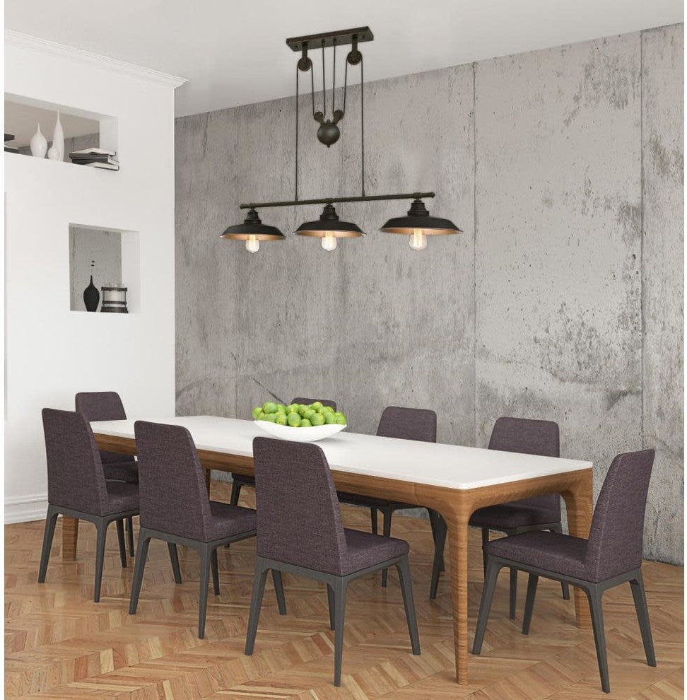 Westinghouse 6332500 Iron Hill 3 Light 40"W Linear Chandelier - Oil Rubbed
