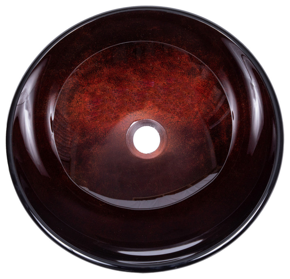 Eden Bath EB_GS09 Red Copper Reflections Bathroom Glass Vessel Sink