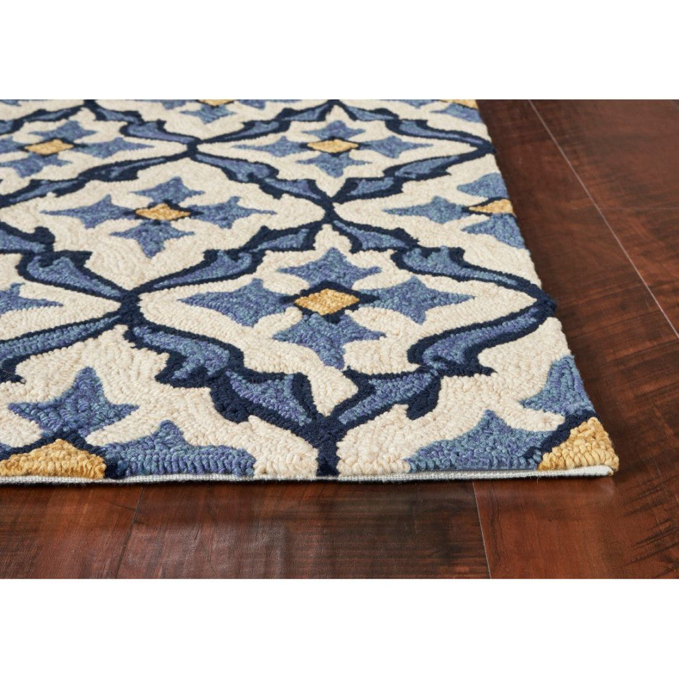 KAS Harbor 4210 Ivory/Blue Mosaic Area Rug, 8'x10'