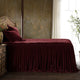 Stella Faux Silk Velvet Bedspread Set, 3PC, Garnet Red, Queen
