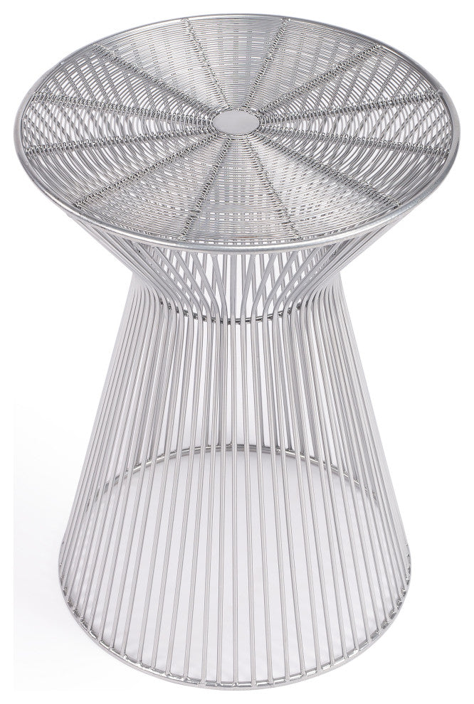 Butler Greeley Silver Metal End Table