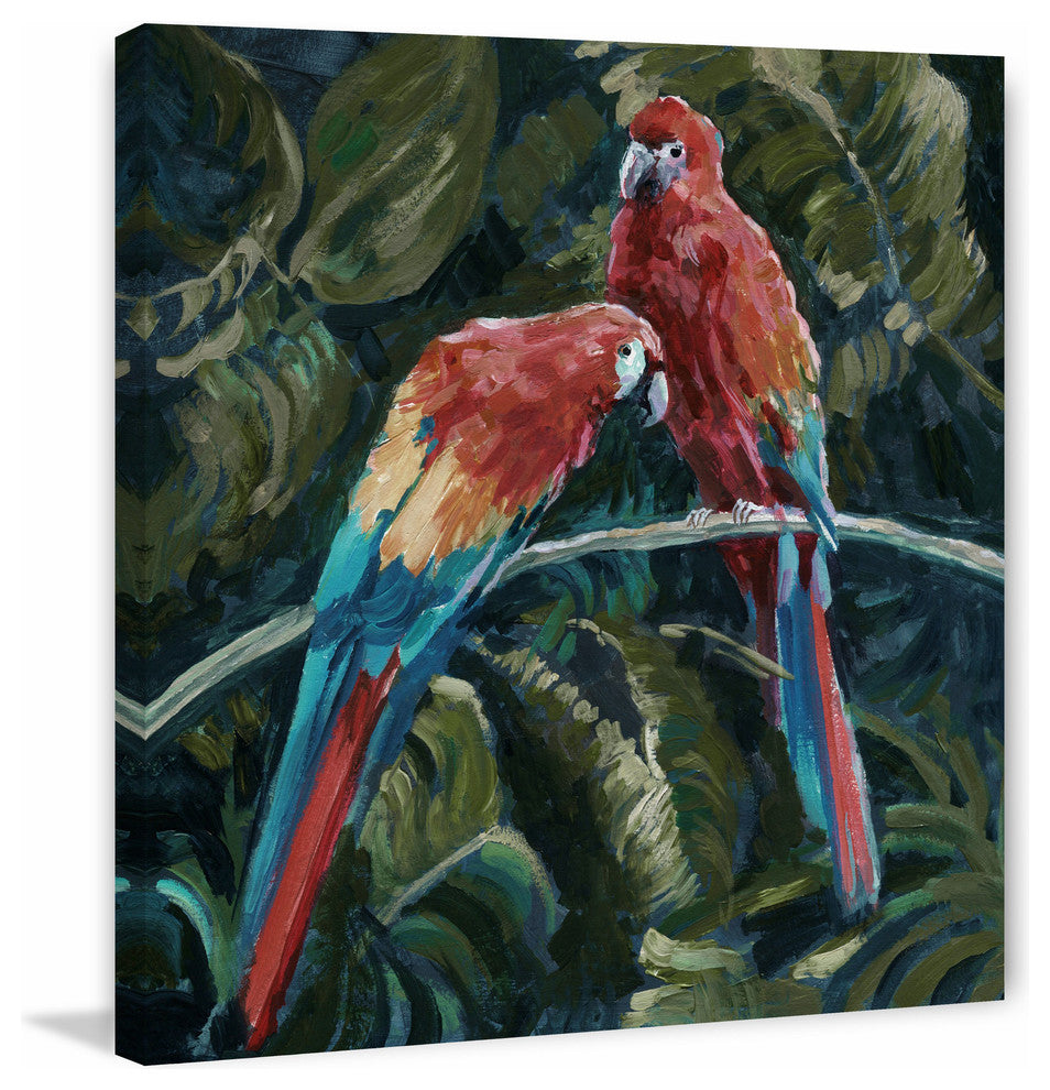 "Cuddling Cockatoo" Painting Print on Wrapped Canvas, 24"x24"