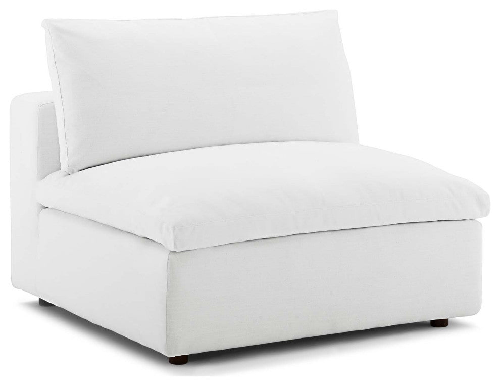 Commix Down Filled Overstuffed Armless Chair White