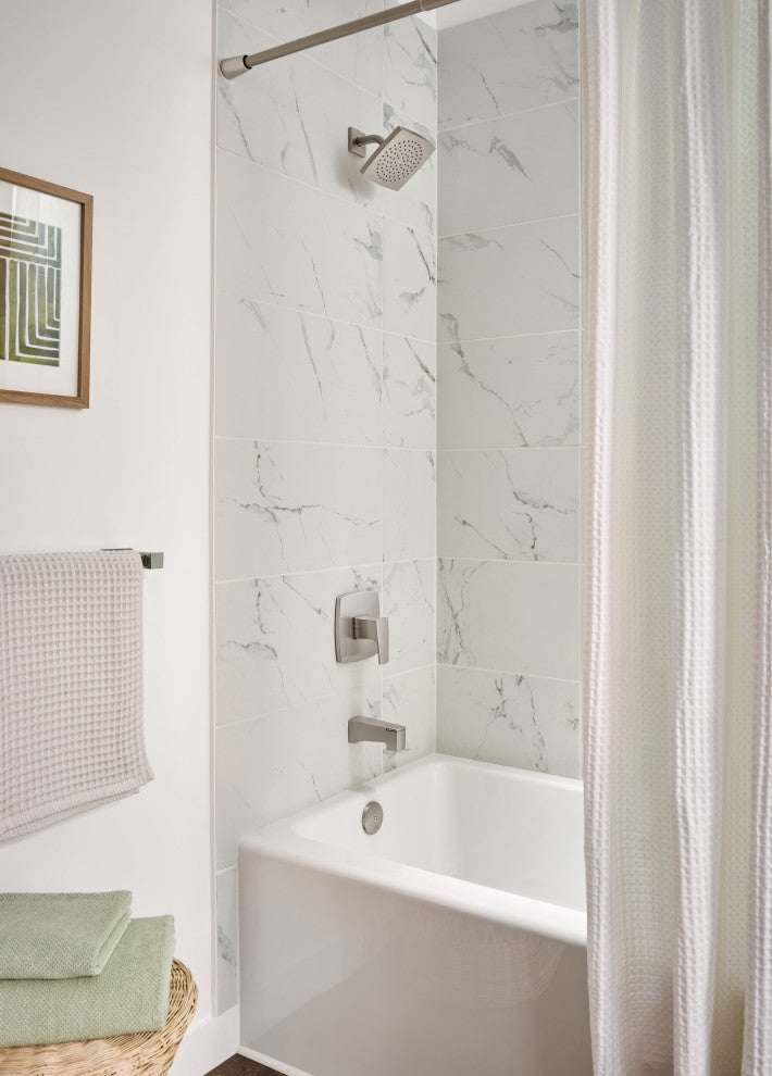 Tribune 1H Tub and Shower Trim Kit and Treysta Cartridge 1.75gpm, Brushed Nickel