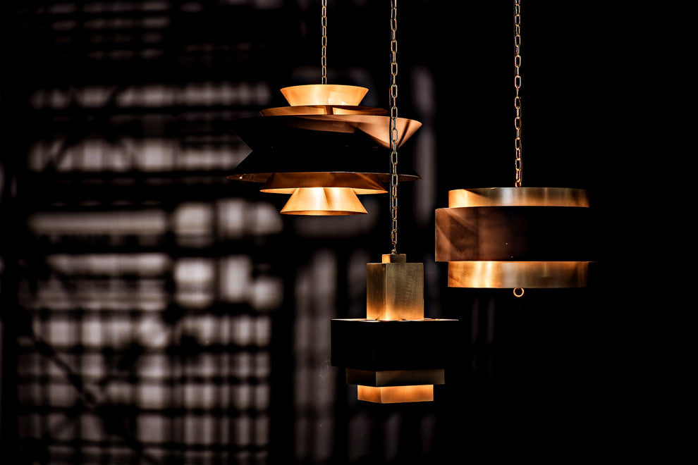 Noir Furniture Arion Pendant, Steel With Brass Finish