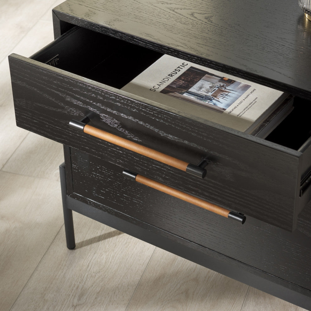 Safavieh Couture Chandri Nightstand, Black/Brown