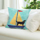 Frontporch Sailing Dog Pillow, Yellow, 18"x18"