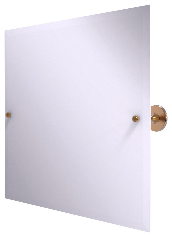 Shadwell Frameless Landscape Beveled Edge Tilt Mirror, Brushed Bronze