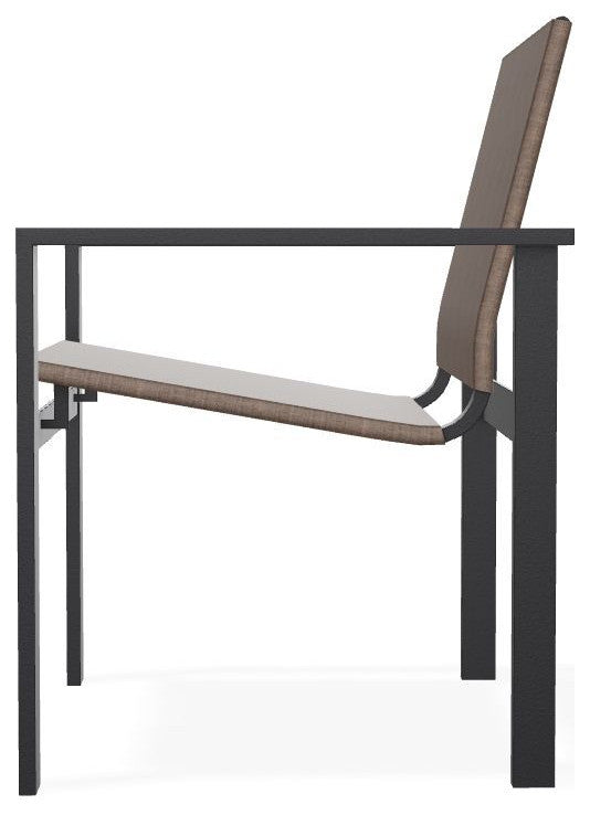 Tribeca Sling Outdoor Stackable Armchair, Mocha/Black