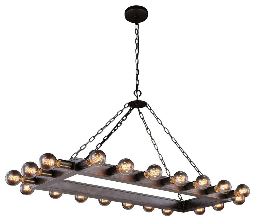 Elegant Lighting Winston Collection Pendant, Aged Iron