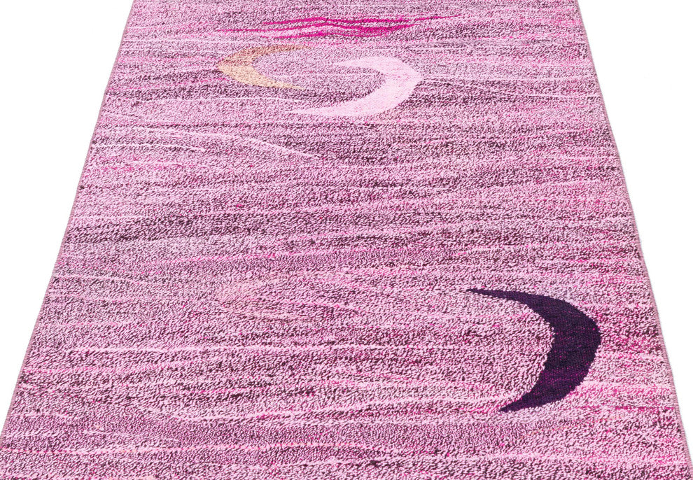 Pink New Contemporary Handwoven Kilim Runner 2' 9" x 14' 3", 33 in. x 171 in.