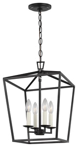 Dianna Four Light Small Lantern, Midnight Black