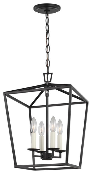 Dianna Four Light Small Lantern, Midnight Black