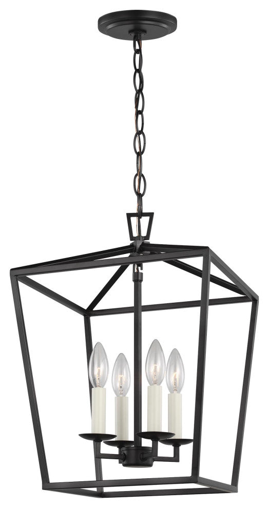 Dianna Four Light Small Lantern, Midnight Black