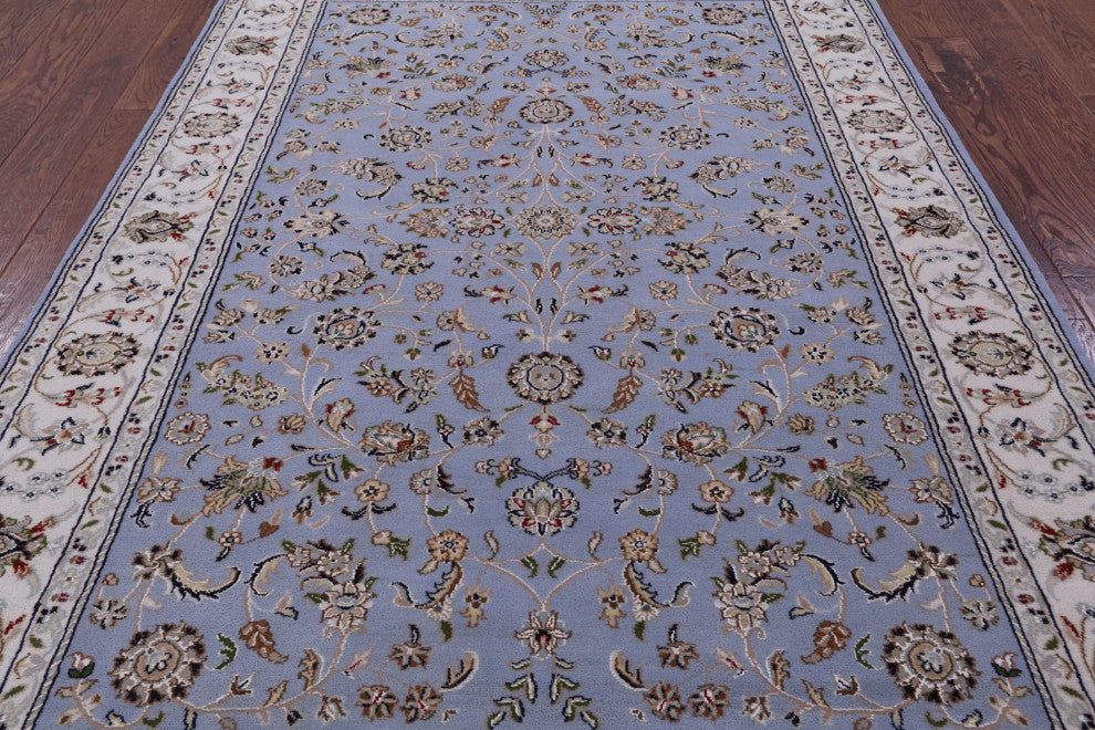 5' 1" X 8' 0" Wool & Silk Handmade Persian Nain Rug - Q14760