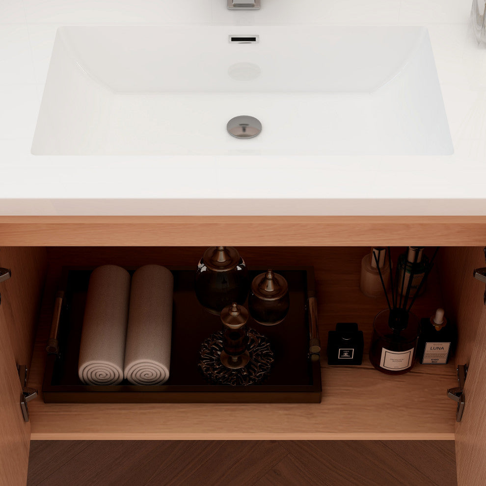 Victoria 60" Solid Wood Bath Vanity, Single Sink, Red Oak