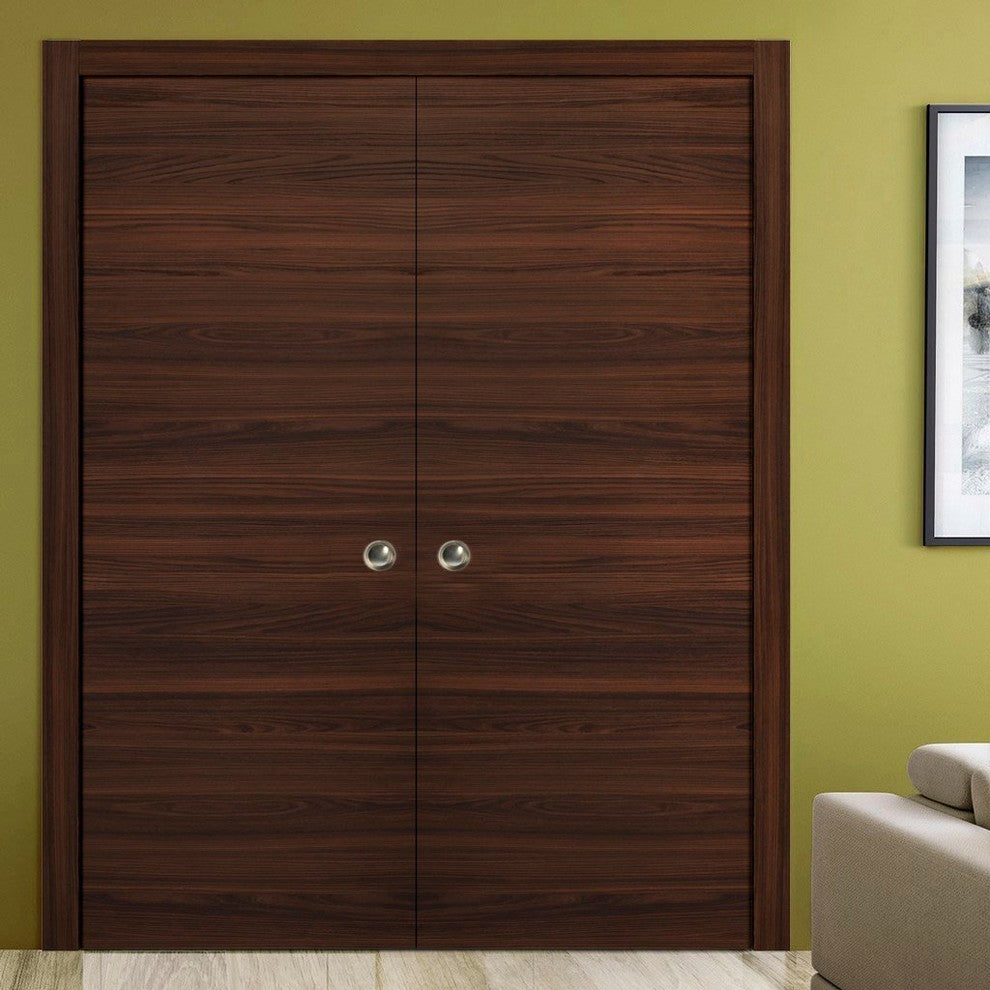 Sliding Double Pocket Closet Doors 56 x 80 | Planum 0010 Chocolate Ash