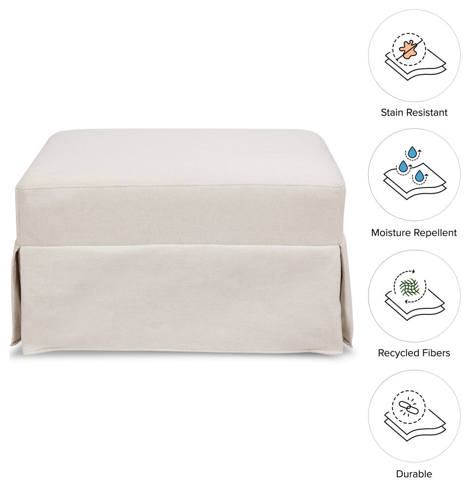 Crawford Gliding Ottoman, Performance Cream Eco-Weave