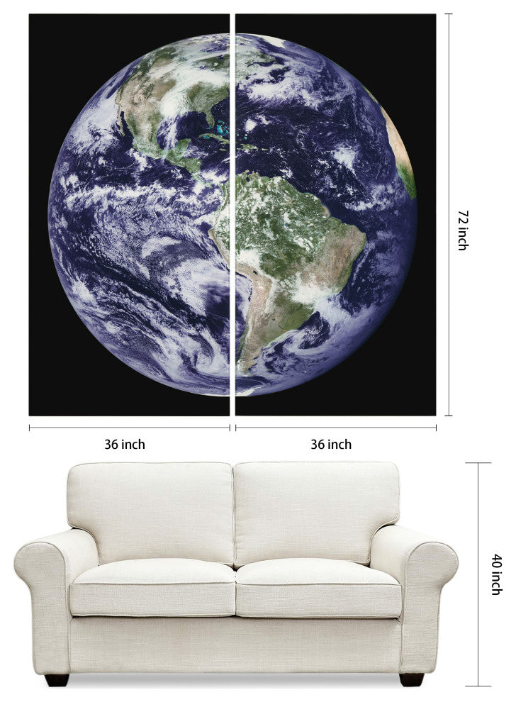 "Terra" Oversized Frameless Free-Floating Reverse Printed Tempered Art Glass Set