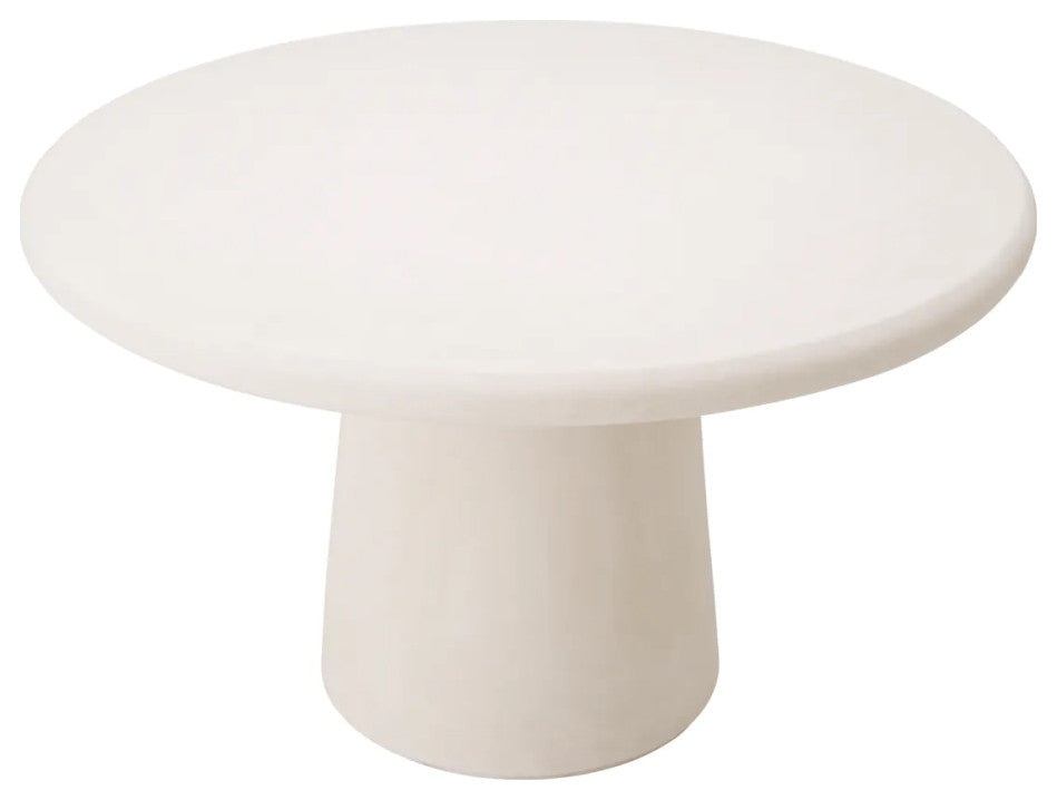 White Round Outdoor Dining Table M, Eichholtz Cleon