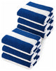 Premium Cabana Striped Terry Cotton Towel, Blue, 6 Piece, Cabana