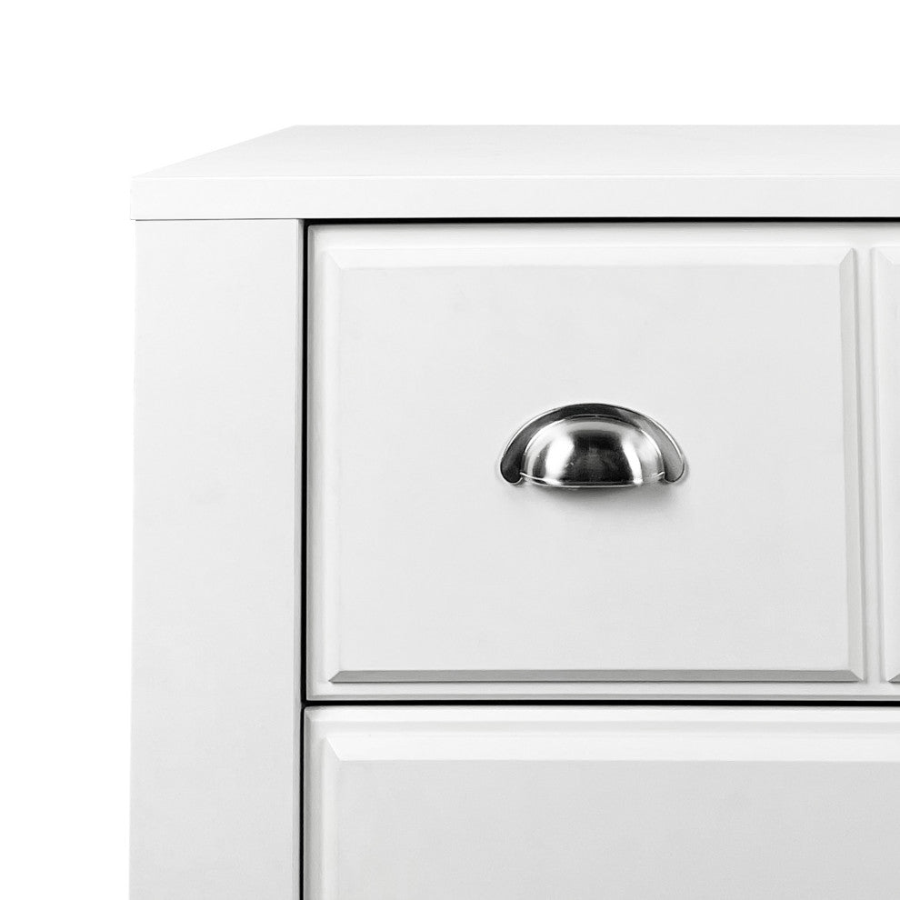 Cleary Contemporary Faux Wood 4 Drawer Dresser, White