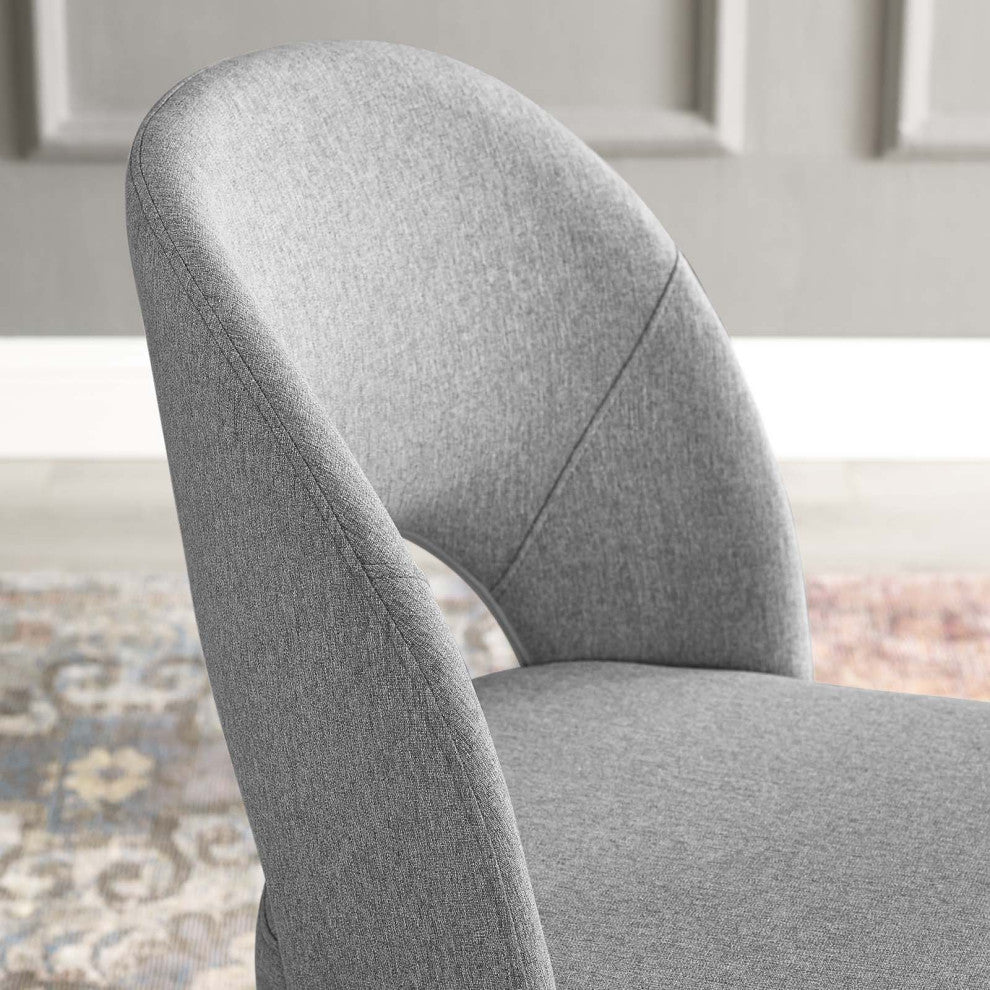 Side Dining Chair, Fabric, Black Gray, Cafe Bistro Restaurant Hospitality