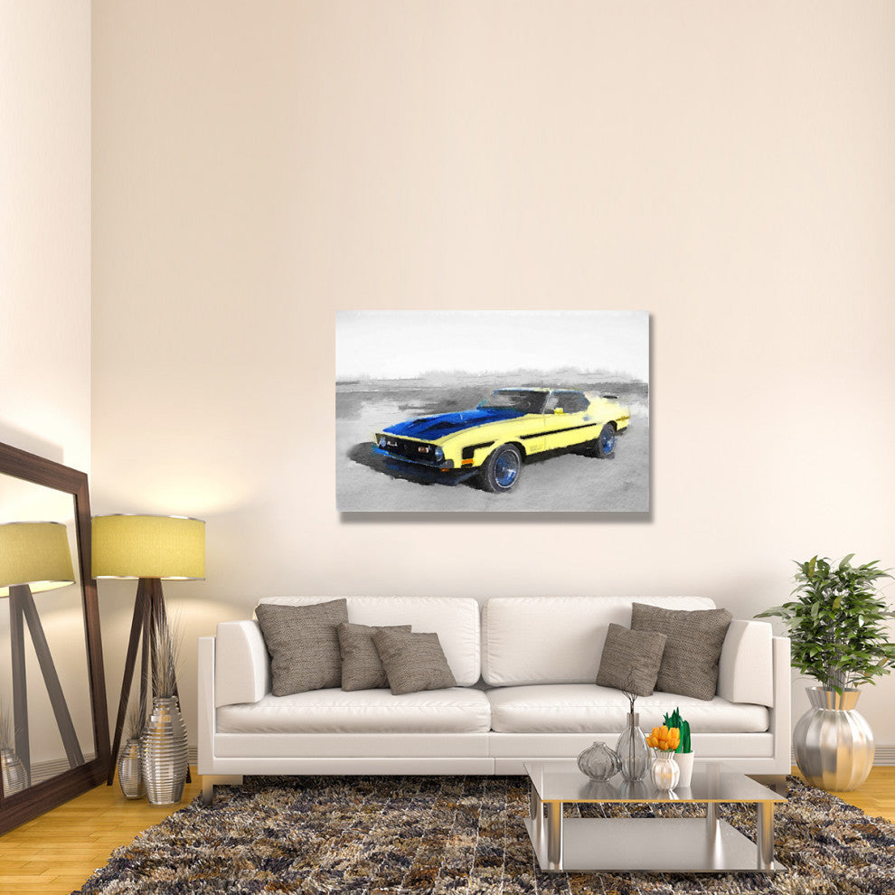 "1971 Ford Mustang Boss Watercolor" Fine Art Print