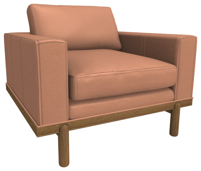Cantor Leather Chair, Finish Shown: Fawn, Leather Shown: Peony