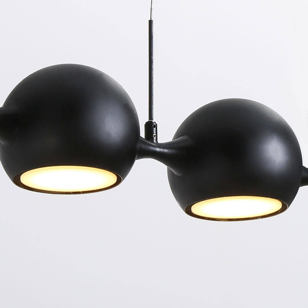 LNC Hosodani 5-Light 41.3" Modern Linear LED Kitchen Island Light, Matte Black