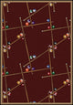 Games People Play Rug, Snookered, 7'8"x10'9", Burgundy