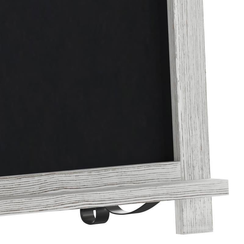 Canterbury Magnetic Chalkboard WithMetal Scrolled Legs, Hang or Countertop Board, 12" X 17" - White Wash