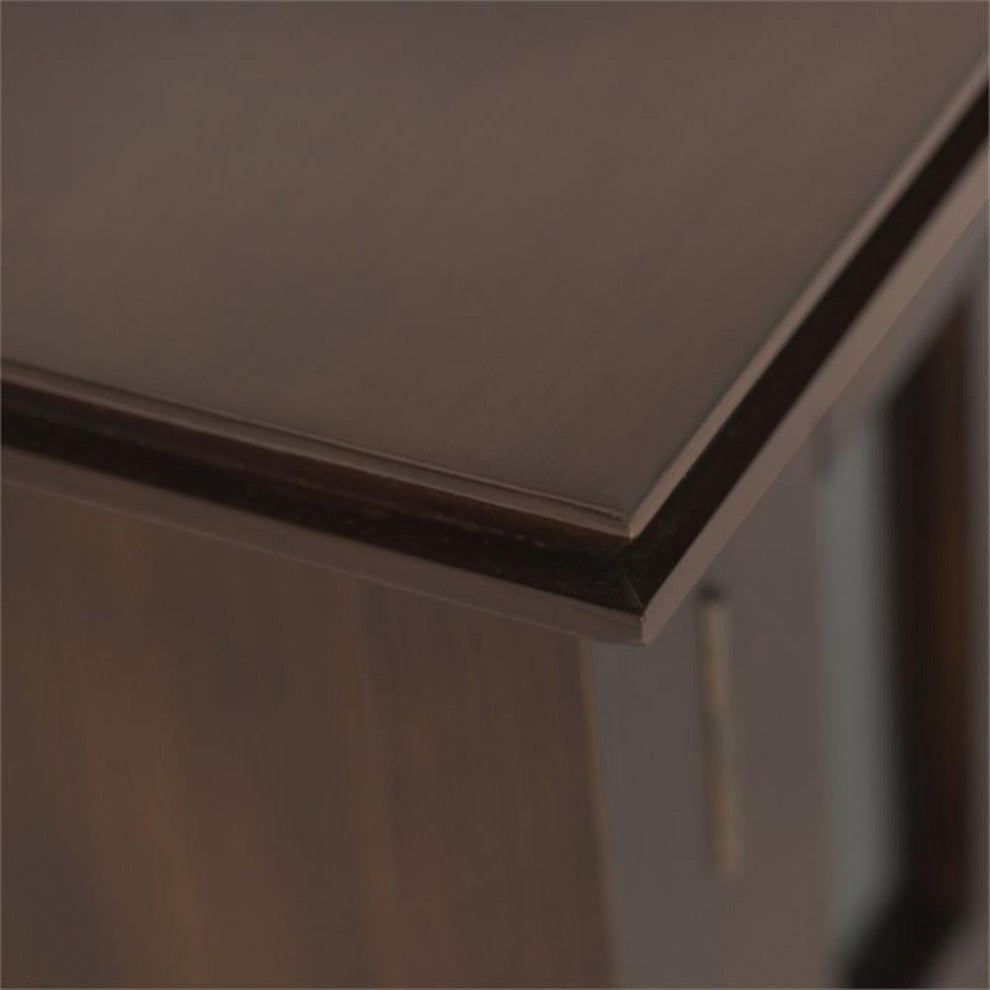 Artisan Solid Wood 72" Wide Tv Media Stand In Russet Brown For Tvs Up To 80"es