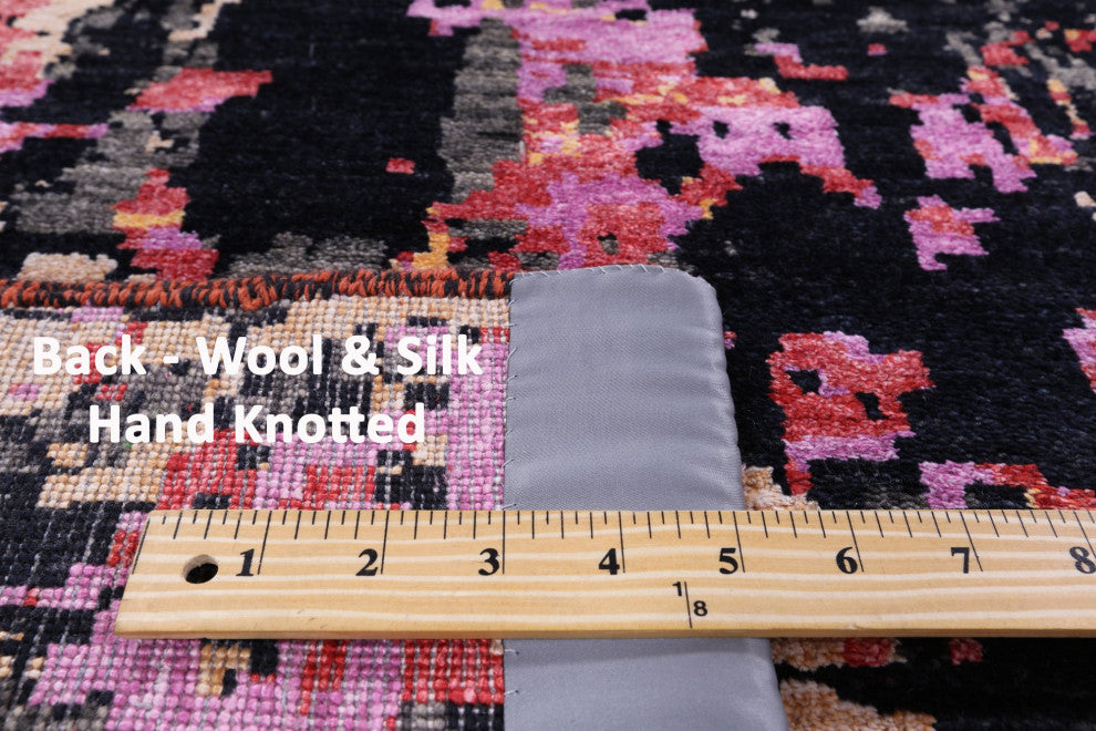Handmade Modern Wool and Silk Rug 6' 2" X 9' 1" Q6850