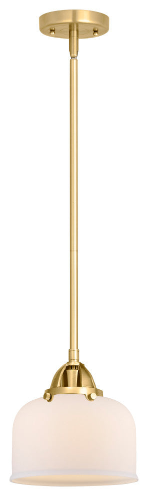 Large Bell Mini Pendant, Satin Gold, Matte White, Matte White