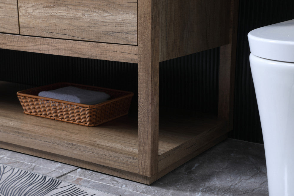 Louie 54" SIngle Bathroom Vanity, Natural Oak