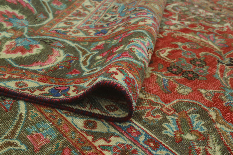 Vintage Distressed Markell Red Rug