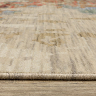 Saturn Melded Abstract Beige/Multi Wool Blend Area Rug 3'3" x 5'