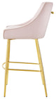 Bar Stool Chair Barstool, Set of 2, Pink, Velvet, Modern, Mid Century Lounge