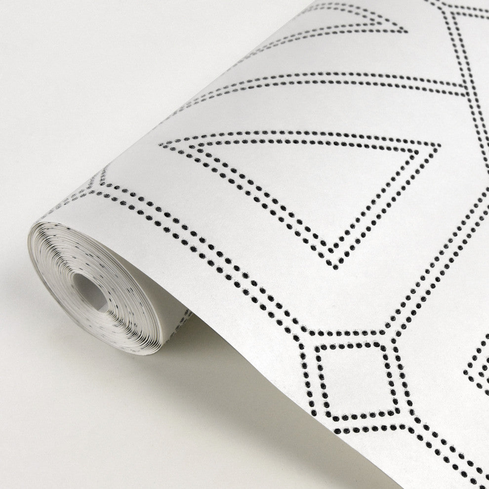 Voltaire Off-White Geometric Wallpaper Bolt